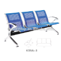 Chaise d&#39;aéroport générale à trois sièges, accoudoirs en aluminium et finition de jambes (KS5A-3)